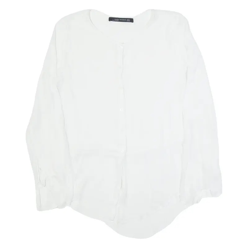 ZARA WOMAN Womens Shirt White Long Sleeve M