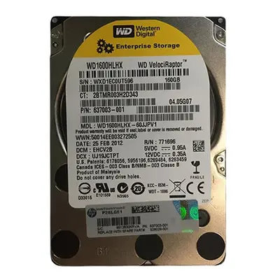 508029-001 HP 160GB 10000RPM SATA 1.5Gb/s 16MB Cache 3.5-Inch Hard Drive