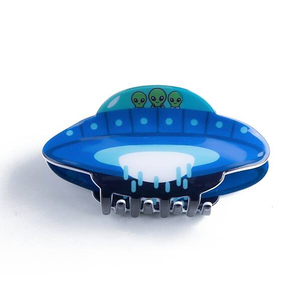 Spacecraft Shape PVC Claw Hair Clips
