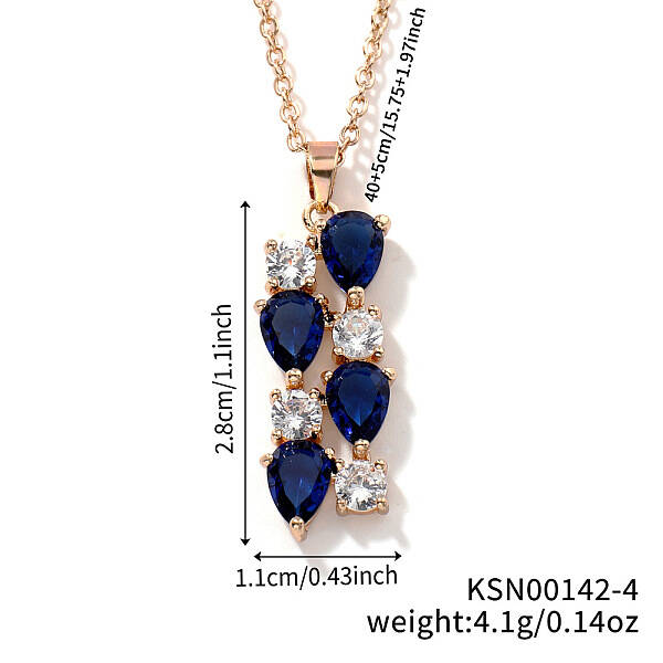 Brass Cubic Zirconia Long Tassel Pendant Necklaces for Fashionable Statement Style