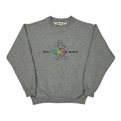 Mickey Mouse Disney Graphic Sweatshirt - Medium Grey Cotton Blend