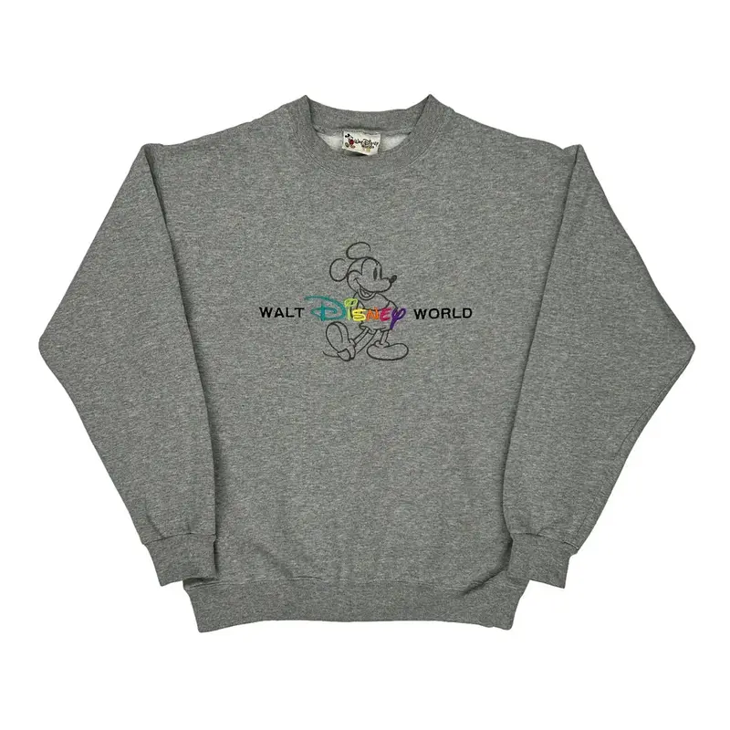 Mickey Mouse Disney Graphic Sweatshirt - Medium Grey Cotton Blend