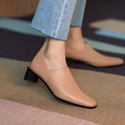 Chiko Nicasia Square Toe Block Heels Pumps