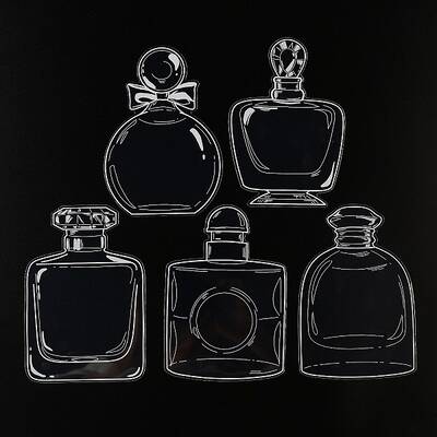 20Pcs 5 Styles PET Plastic Waterproof Self-Adhesive Lace Bottle Stickers