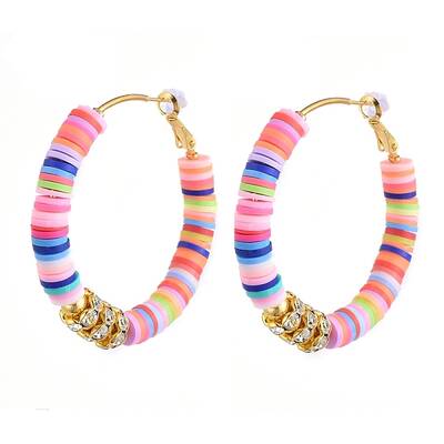 Heishi Beaded Hoop Earrings
