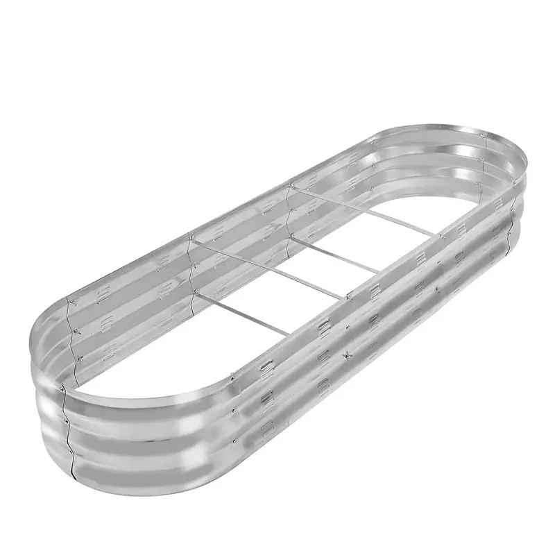 Outdoor Galvanized Metal Raised Garden Bed Planter Box for Cultivating Vegetables, Flowers, Herbs and Fruits with Ventilation...