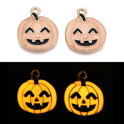 Halloween Theme Rack Plating Luminous Alloy Enamel Pendants