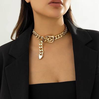 CCB Belt Buckle Choker Necklaces