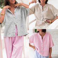 Women's Autumn Knit,Cardigan Half Sleeve Round Neck Solid Color Button Up Knitwear,Ladies Clothes for Daily Wear Womenswear C...