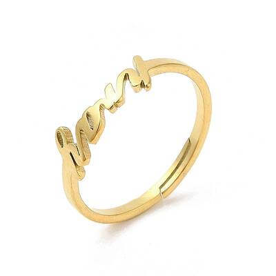 Ion Plating(IP) 304 Stainless Steel Word Adjustable Ring