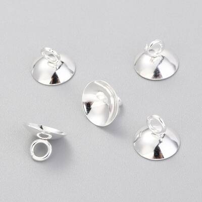 201 Stainless Steel Bead Cap Pendant Bails