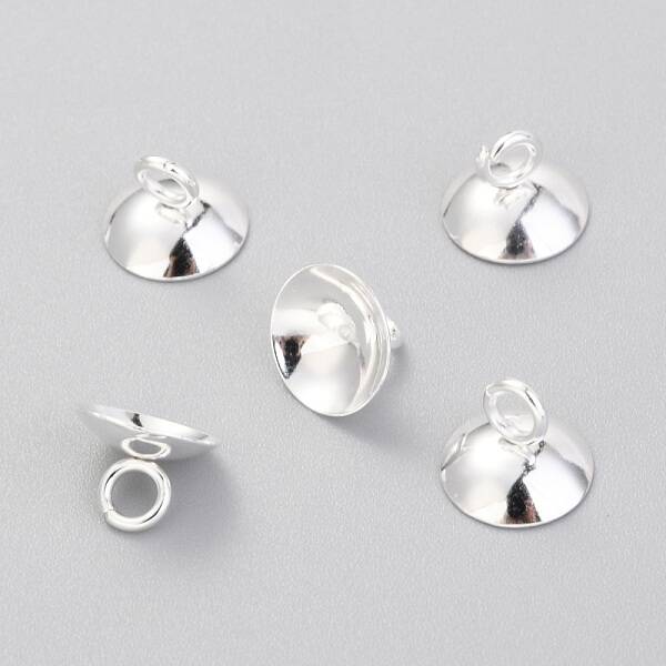 201 Stainless Steel Bead Cap Pendant Bails