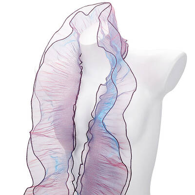 Mermaid Color Polyester Pleated Lace Trim Ribbon