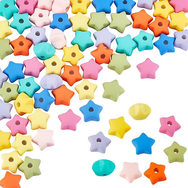 72Pcs 9 Colors Acrylic Beads