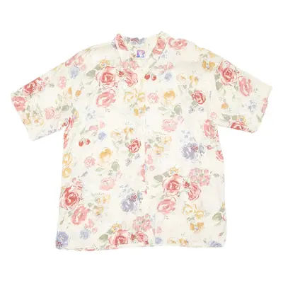 YESSICA Womens Printed Blouse Yellow Floral XL