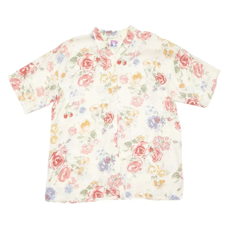 YESSICA Womens Printed Blouse Yellow Floral XL