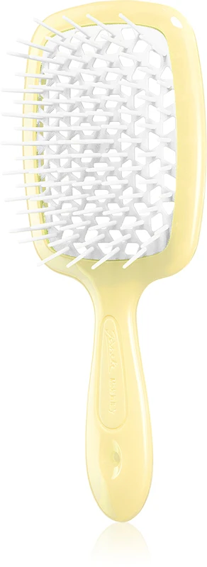 Janeke large flat hair brush yellow and white