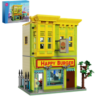 Happy Burgers of Bob Building Blocks Set (1018 pcs) – Fun DIY Food Shop Toy Kit with Vintage Details, Ideal Halloween Gift ...