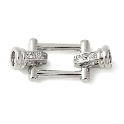 Brass Pave Clear Cubic Zirconia Fold Over Clasps