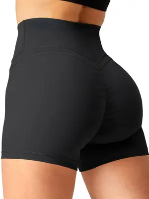 Women's Plain High Waist Sports Short Leggings, Summer Clothes Women, Gym Shorts, Sporty Breathable Comfy Stretchy Seamless...