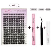 VEYESBEAUTY False Lash Extensions Newbie's Five-Second Volume Eyelash Wispy Faux Mink Lash Mixed Length Tray with Bond & Seal...