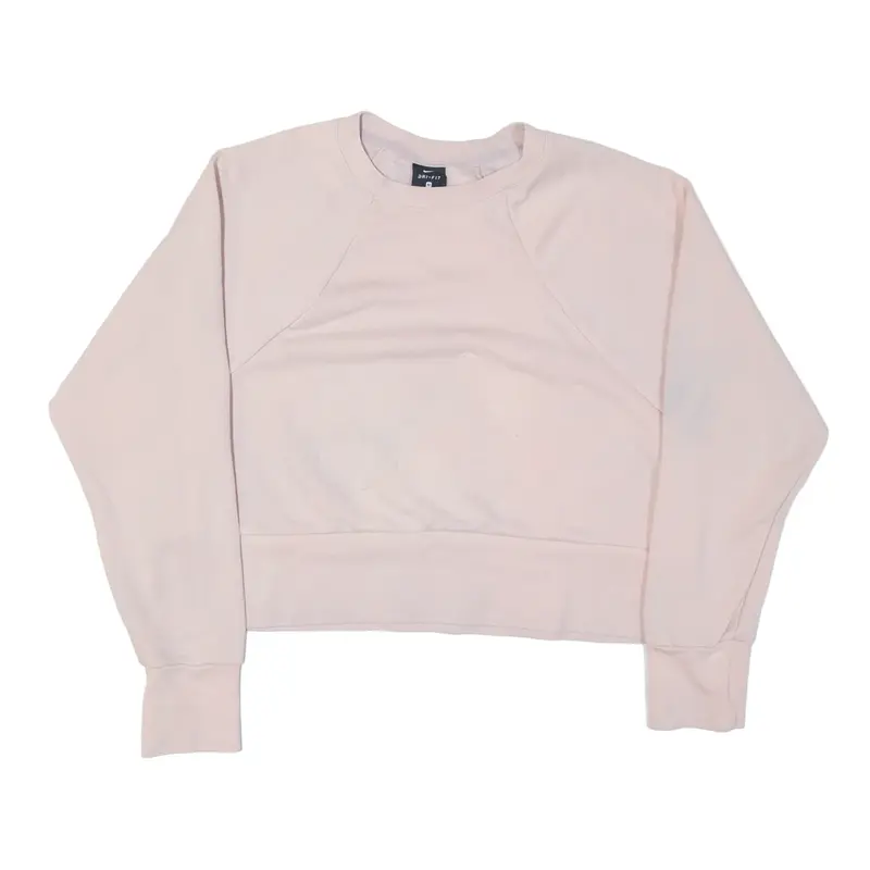 NIKE Dri Fit Cropped Sweatshirt Pink Womens M