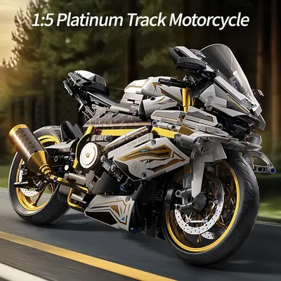 New options for parent-child interaction! 1:5 scale pink motorcycle assembly racing car!