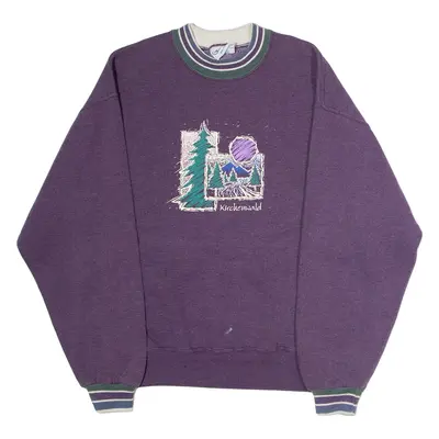 GENIUS Kirchenwald Mens Sweatshirt Purple Crew Neck 90s USA L