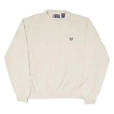 CHAPS Mens Jumper Beige Chunky Knit 2XL
