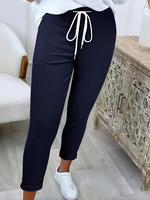 Women's Solid Color Drawstring Waist Pants, Casual Comfy Trousers for Summer, Fashion Women's Bottoms for Daily Wear, Baggy L...