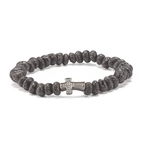 Natural Lava Rock Beaded Stretch Bracelet