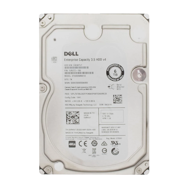 VRKN7 Dell 6TB 12Gb/s SAS 7200 3.5-Inch Hard Drive