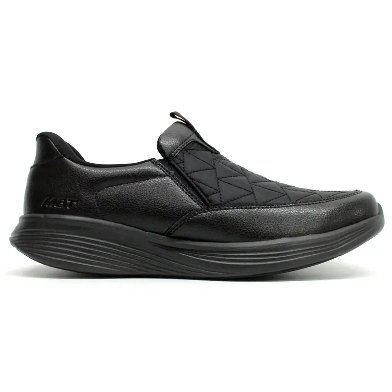 MBT SF-3000 Leather Textile Men's Loafers Shoes - Black Black - Size:US 10 Men