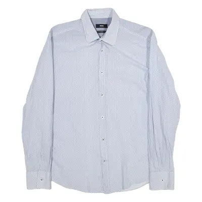 BOSS Slim Fit Mens Shirt Blue Long Sleeve M