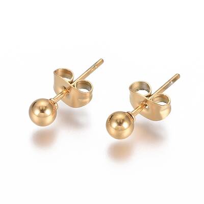 Ion Plating(IP) 304 Stainless Steel Stud Earrings