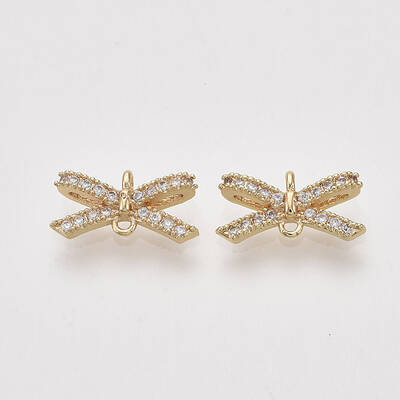Brass Micro Pave Cubic Zirconia Links connectors