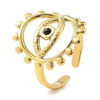 Ion Plating(IP) 304 Stainless Steel Open Cuff Ring for Women
