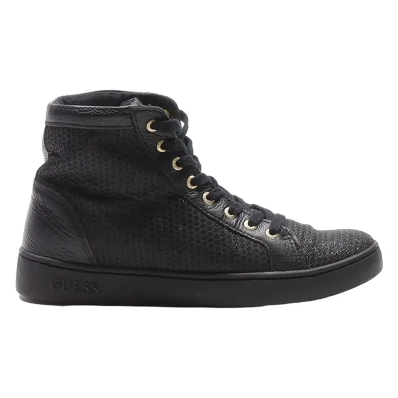 GUESS High Top Trainers Black Synthetic Womens UK 4