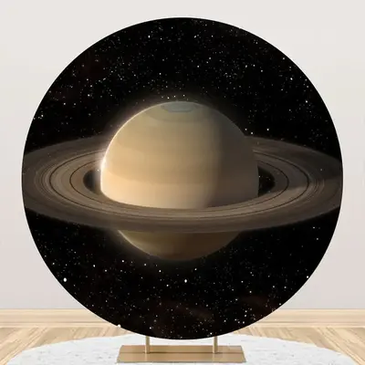 Round Saturn Ring Solar System Birthday Backdrop - Aperturee