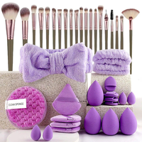 Professional Makeup Tools Set, 40counts/sets Cosmetic Brush & Sponge & Puff & Headband & Brush Cleaning Bowl Set, Multi-sue F...