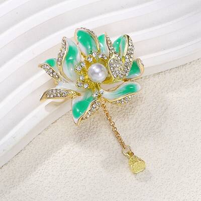 Flower Alloy Crystal Rhinestone Brooches