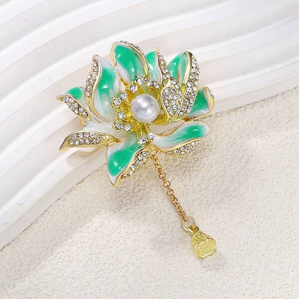 Flower Alloy Crystal Rhinestone Brooches