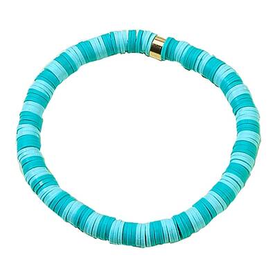 Polymer Clay Heishi Surfer Stretch Bracelet with 304 Stainless Steel Beaded