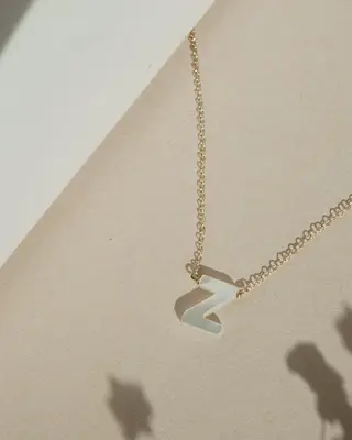 Dawn Initial Necklace | Metal Color: Solid 14K Gold | Style: Z