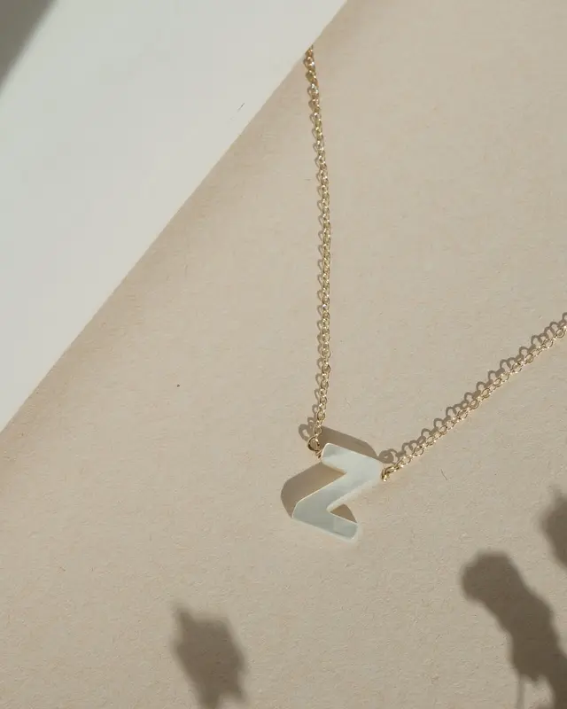 Dawn Initial Necklace | Metal Color: Solid 14K Gold | Style: Z