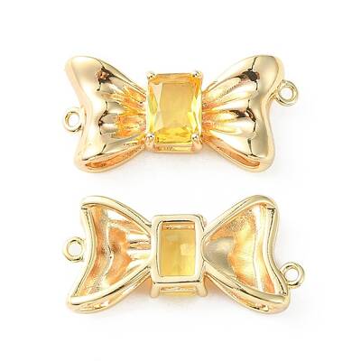 Brass Pave Cubic Zirconia Connector Charms