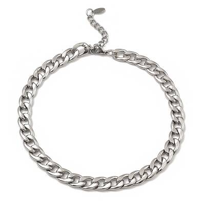 Non-Tarnish 304 Stainless Steel Cuban Link Chain Necklace