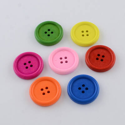 4-Hole Dyed Wood Buttons