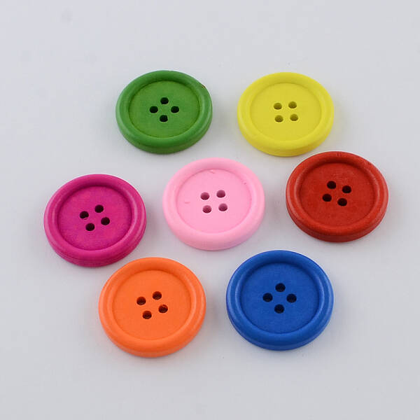 4-Hole Dyed Wood Buttons