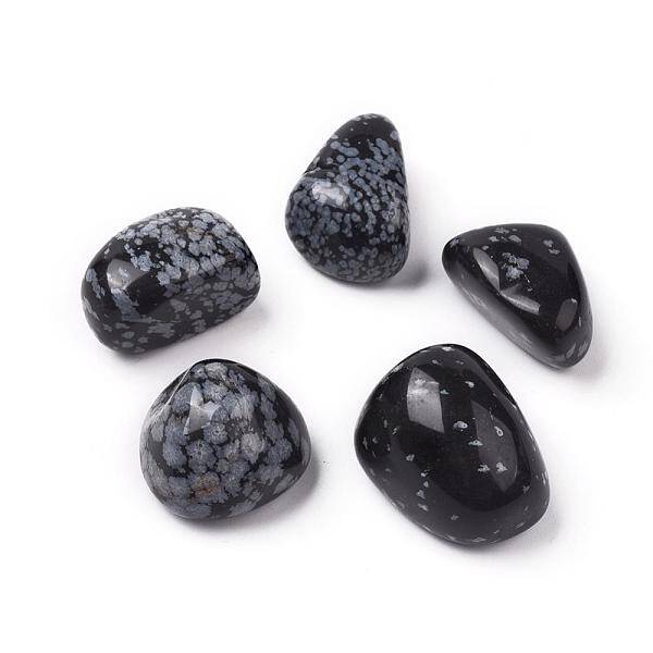 5Pcs Natural Snowflake Obsidian Beads